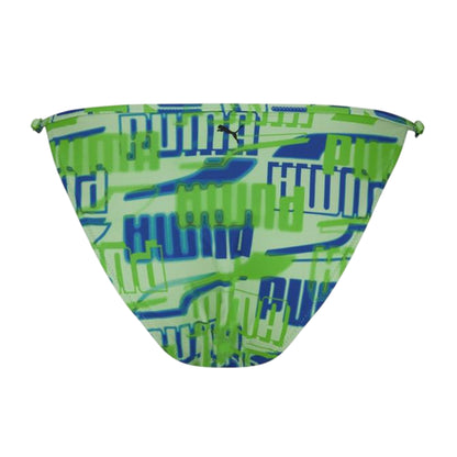Green - Back - Puma Womens-Ladies Repeat Logo Side Tie Bikini Bottoms