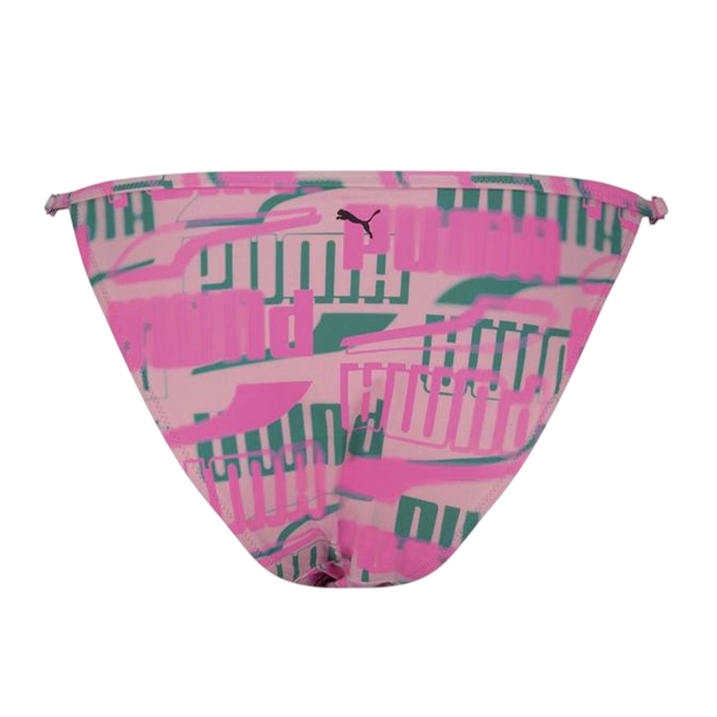 Pink - Back - Puma Womens-Ladies Repeat Logo Side Tie Bikini Bottoms