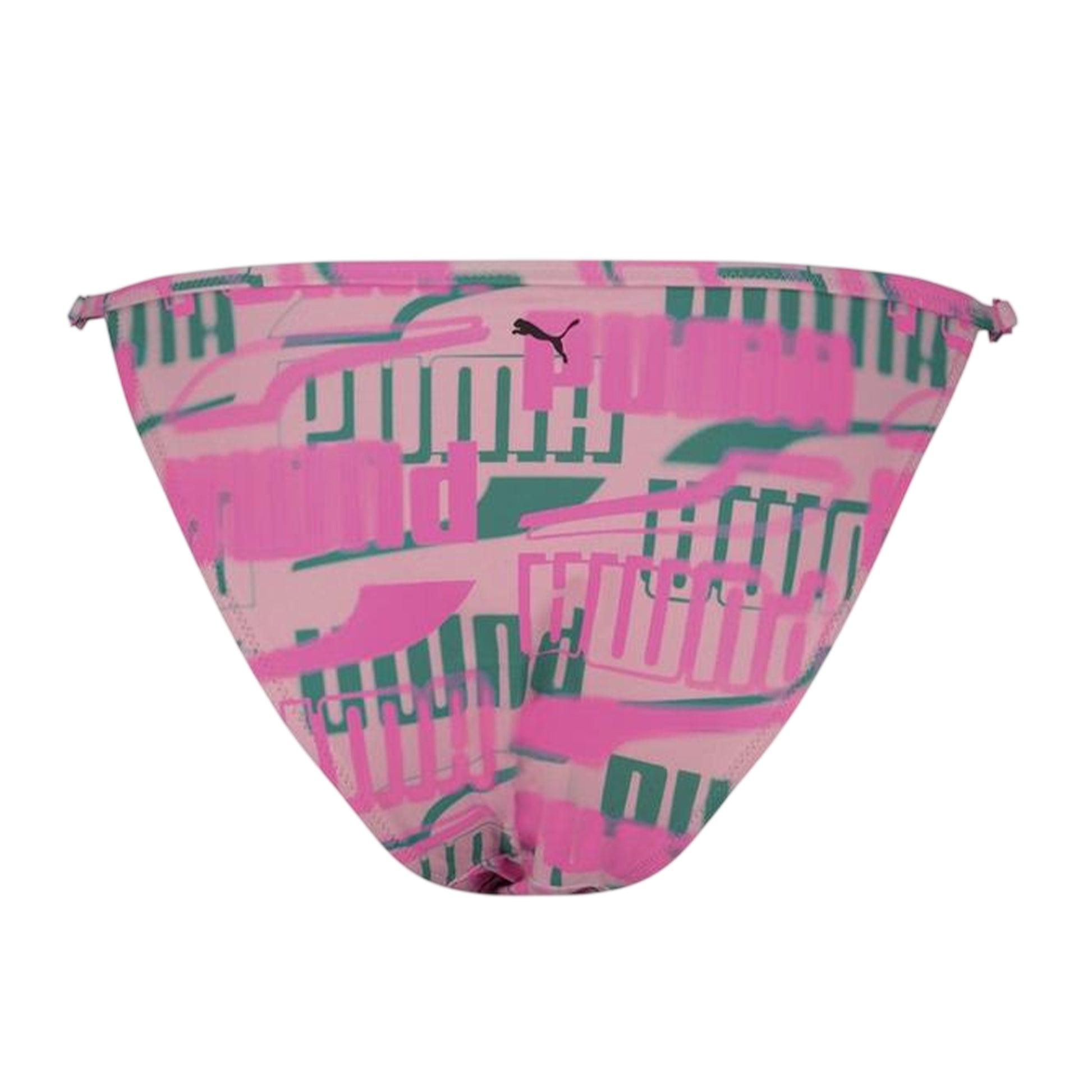 Pink - Back - Puma Womens-Ladies Repeat Logo Side Tie Bikini Bottoms