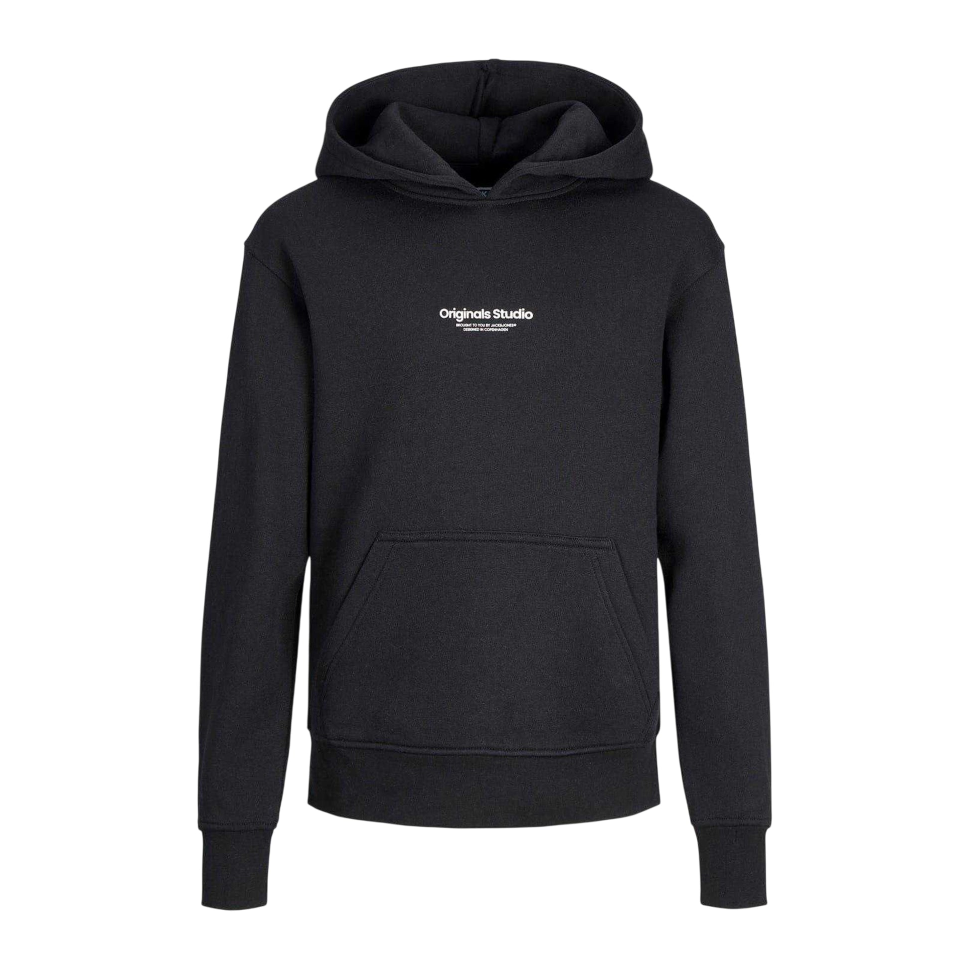 Black - Front - Jack And Jones Boys Jorvester Hoodie