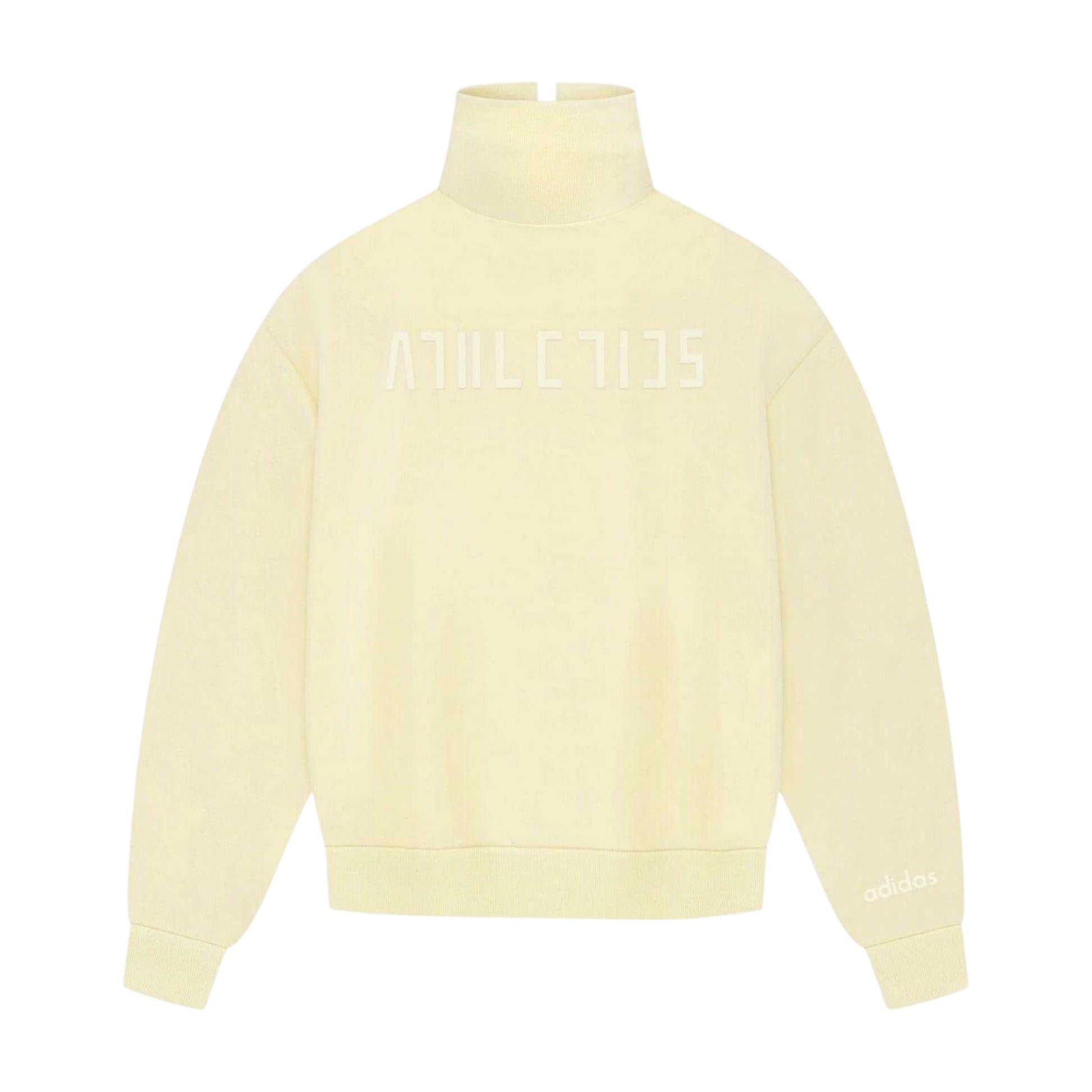 Pale Yellow - Back - Adidas Womens-Ladies Performance Embroidered Logo Relaxed Fit Long-Sleeved Athletic Sweatshirt