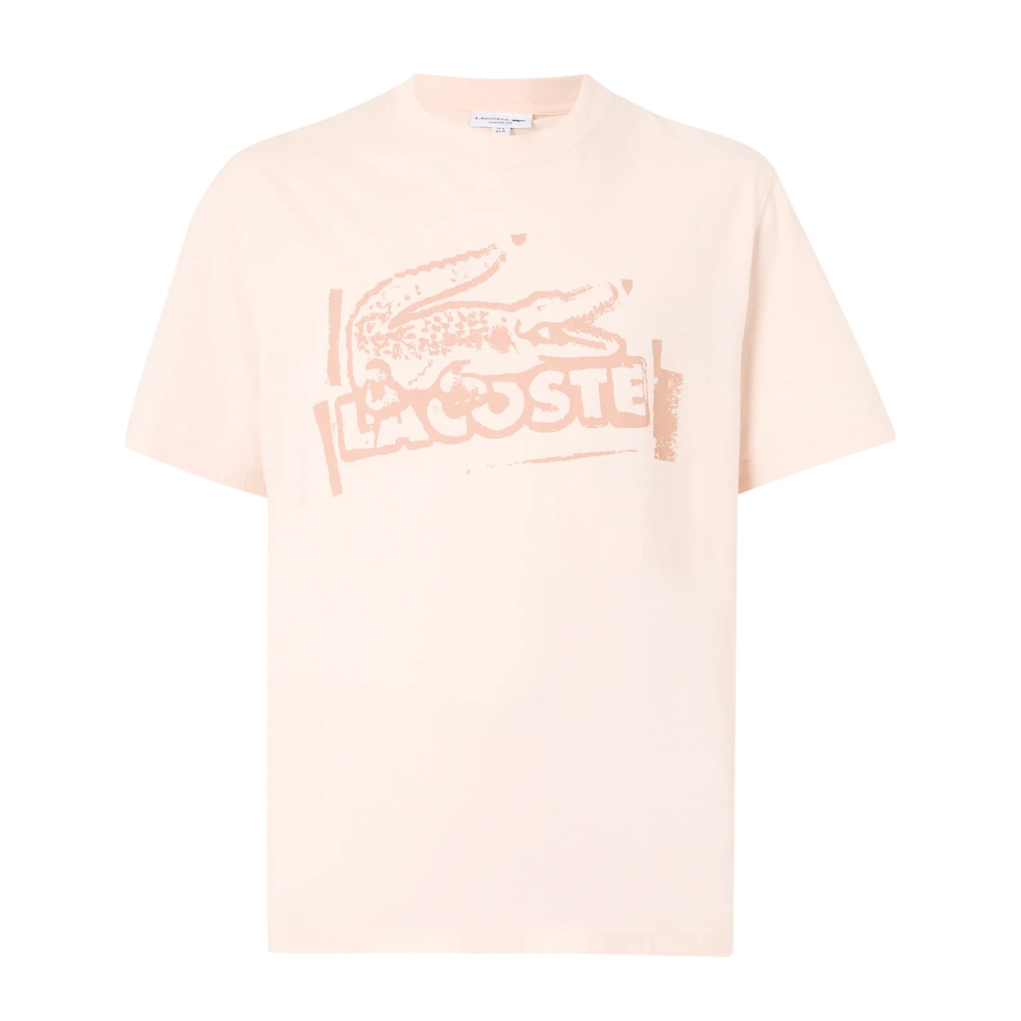 Orange - Front - Lacoste Mens Jersey Cotton Logo T-Shirt