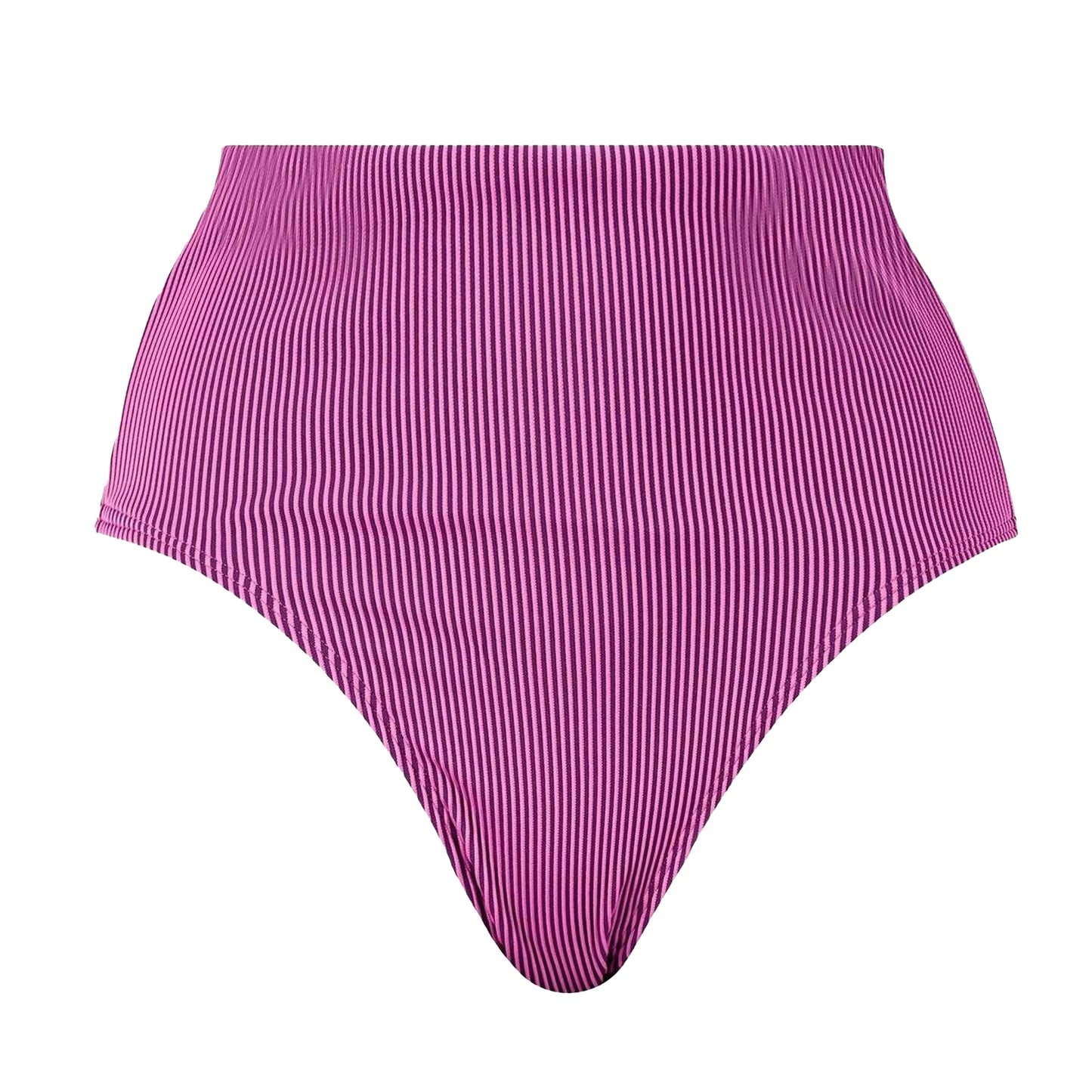 Pink - Front - Puma Womens-Ladies Stripe High Waist Bikini Bottoms