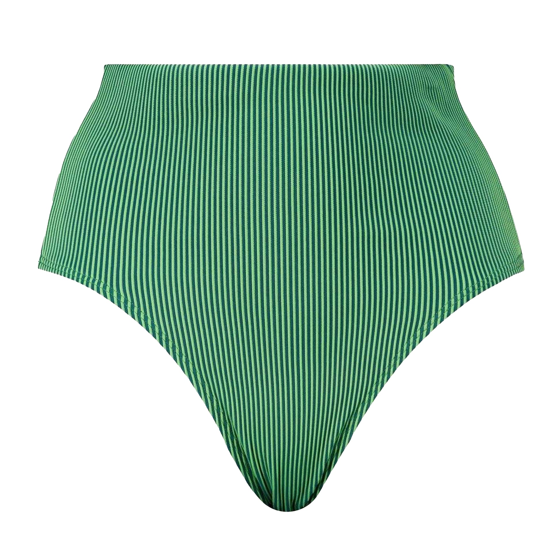 Green - Front - Puma Womens-Ladies Stripe High Waist Bikini Bottoms