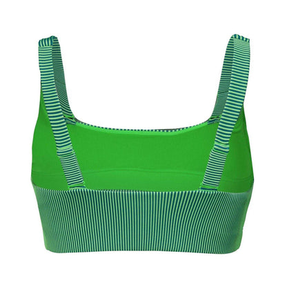 Green - Back - Puma Womens-Ladies Stripe Scoop Neck Bikini Top