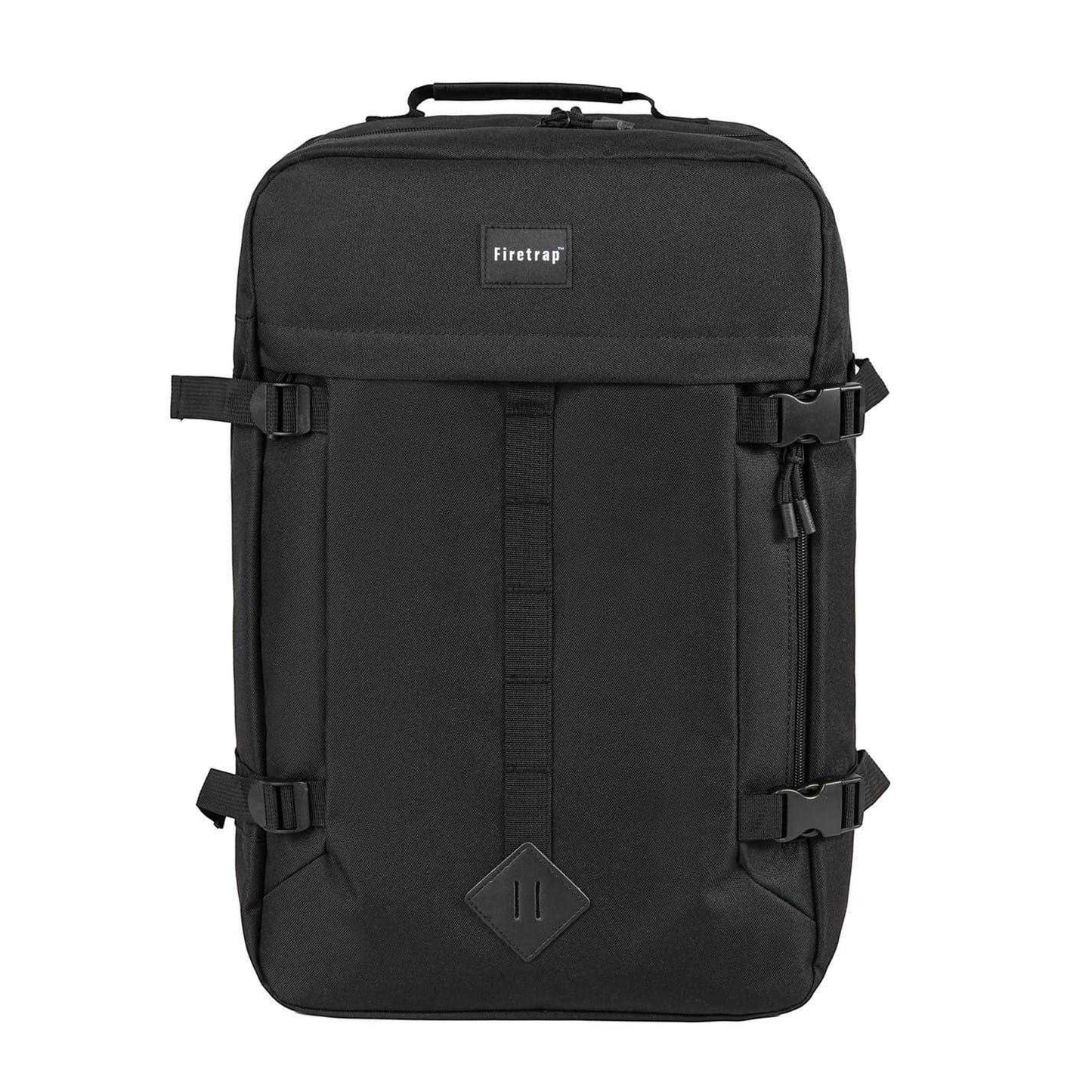 Black-Charcoal Marl - Front - Firetrap Travel Backpack