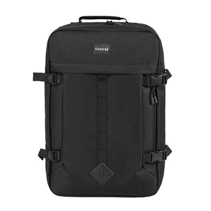 Black-Charcoal Marl - Front - Firetrap Travel Backpack