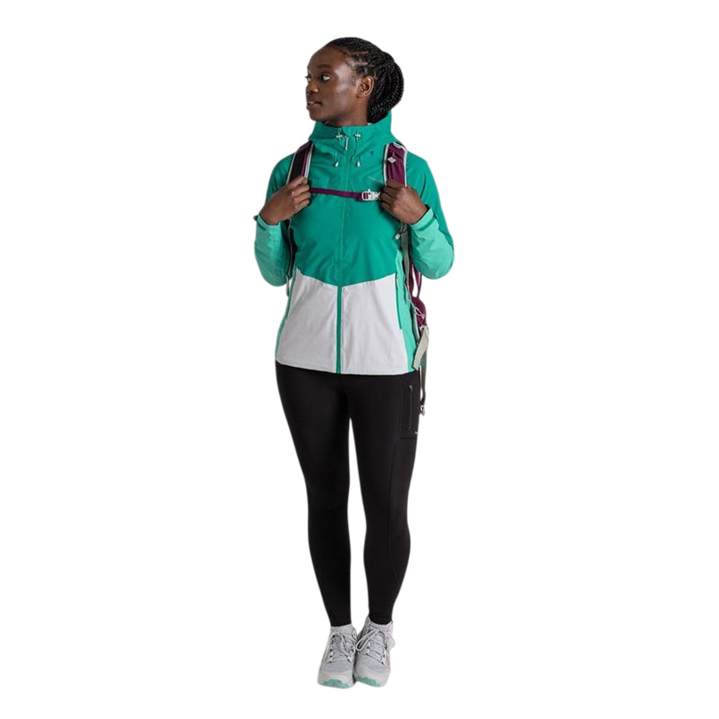 Mystical-Ocean-Luna - Side - Craghoppers Womens-Ladies Jamila Colour Block Funnel Neck Windbreaker