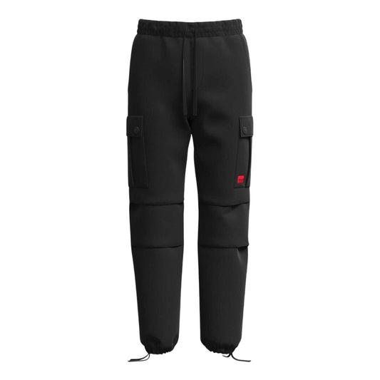 Black - Front - Hugo Mens Ripstop Relaxed Fit Cargo Trousers