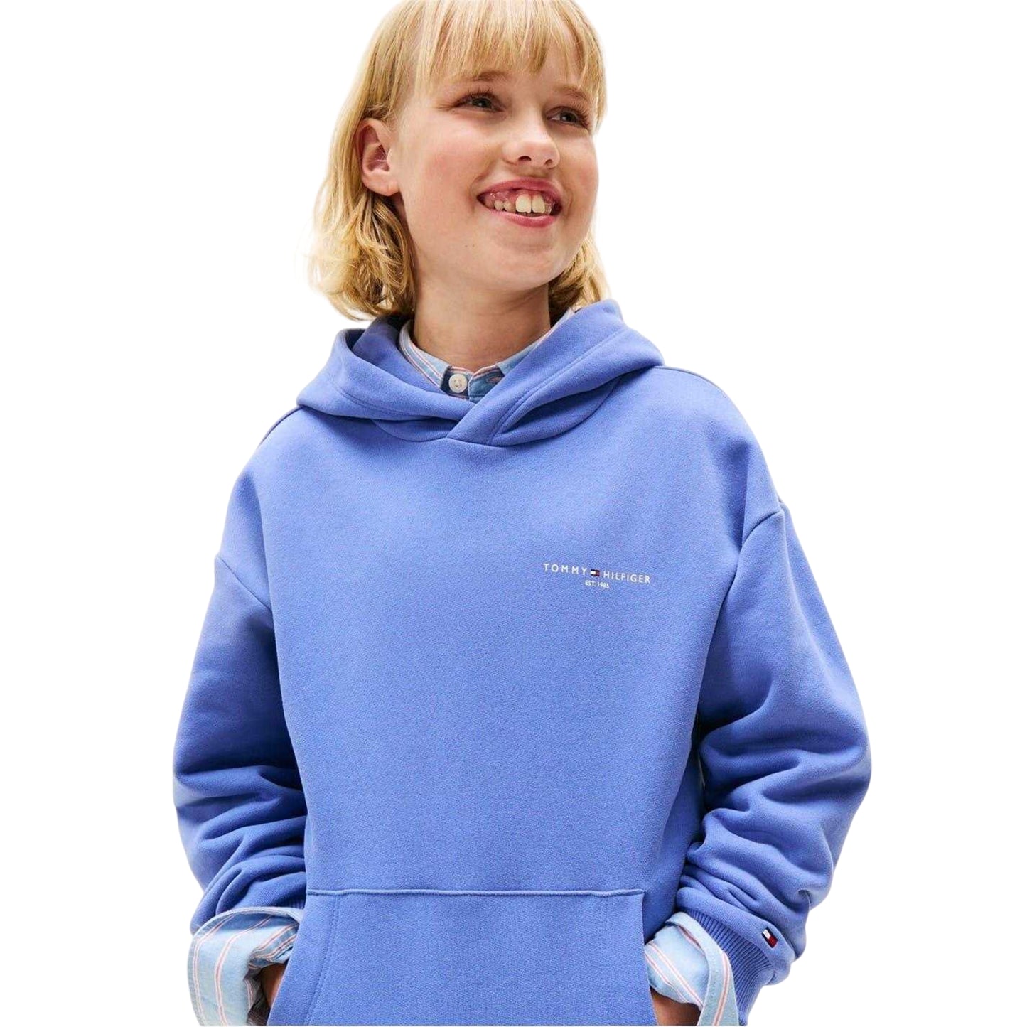 Sapphire Blue - Back - Tommy Hilfiger Childrens-Kids Logo Hoodie