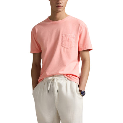 Rose - Side - Ralph Lauren Mens Embroidered Pocket Slim T-Shirt
