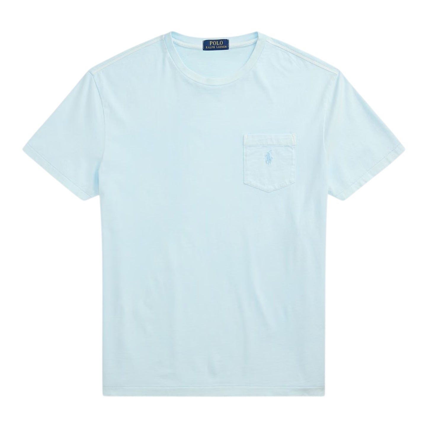 Sky - Front - Ralph Lauren Mens Embroidered Pocket Slim T-Shirt