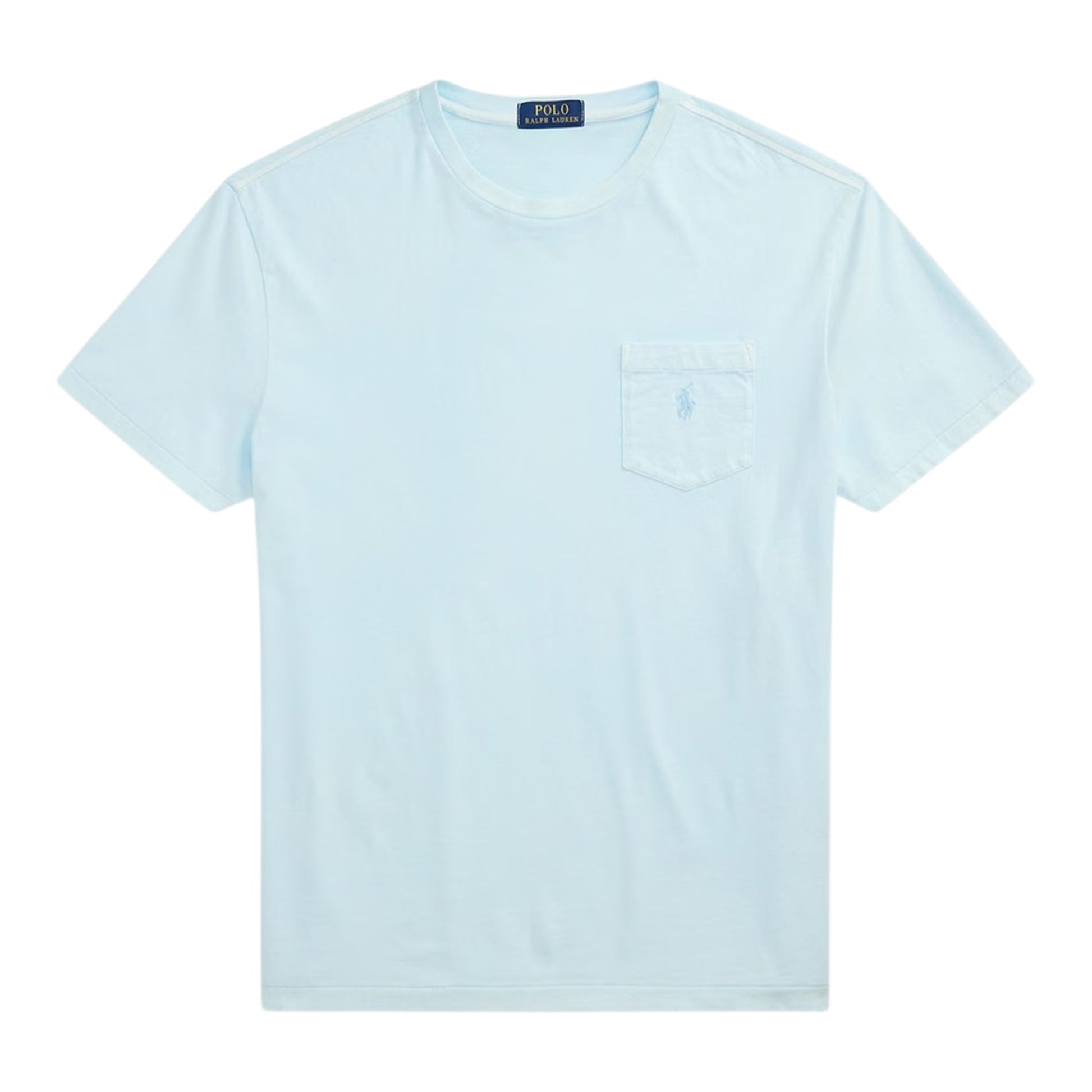 Sky - Front - Ralph Lauren Mens Embroidered Pocket Slim T-Shirt