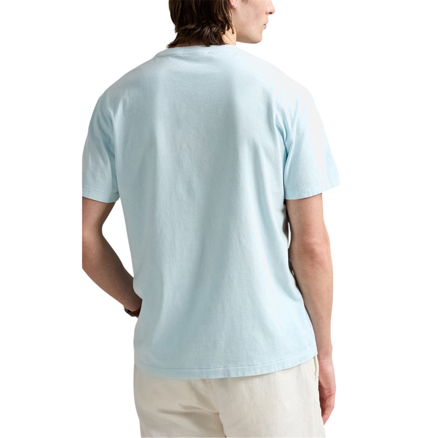 Sky - Back - Ralph Lauren Mens Embroidered Pocket Slim T-Shirt