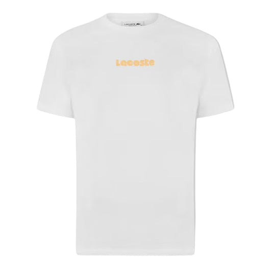 White - Front - Lacoste Mens Cotton Blend Oversized Short-Sleeved T-Shirt