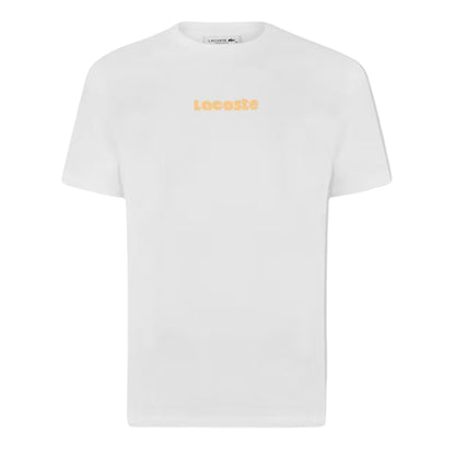 White - Front - Lacoste Mens Cotton Blend Oversized Short-Sleeved T-Shirt