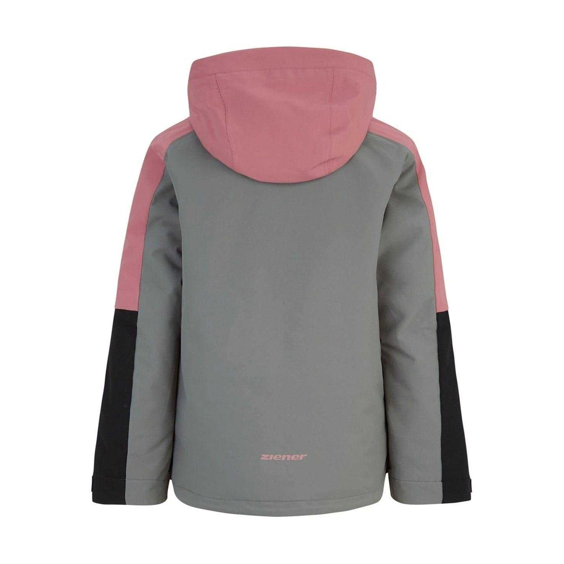 Pink-Green - Back - Ziener Childrens-Kids Aluck Ski Jacket
