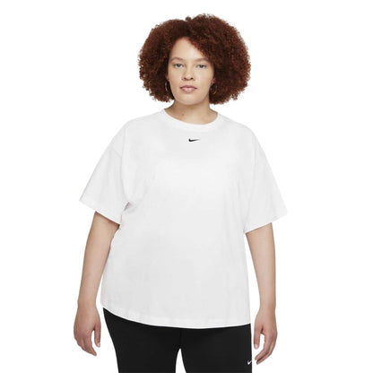 White-Black - Front - Nike Womens-Ladies Essential Logo T-Shirt