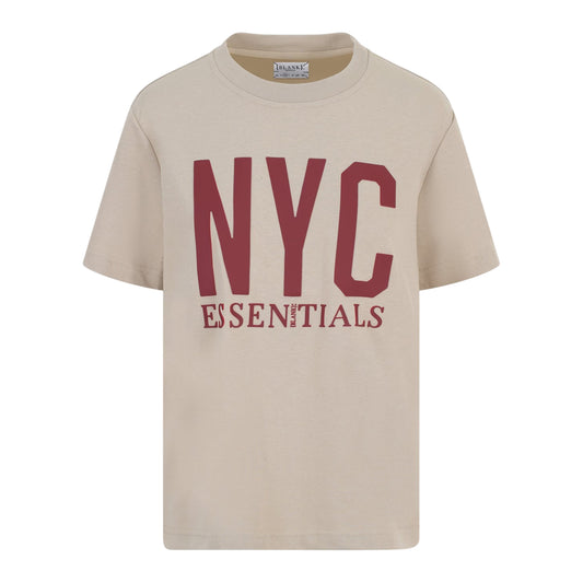 Summer Sand - Front - Blank Essentials Womens-Ladies Newyork Graphic Print T-Shirt