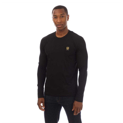 Black - Front - Belstaff Mens Slim Long-Sleeved T-Shirt