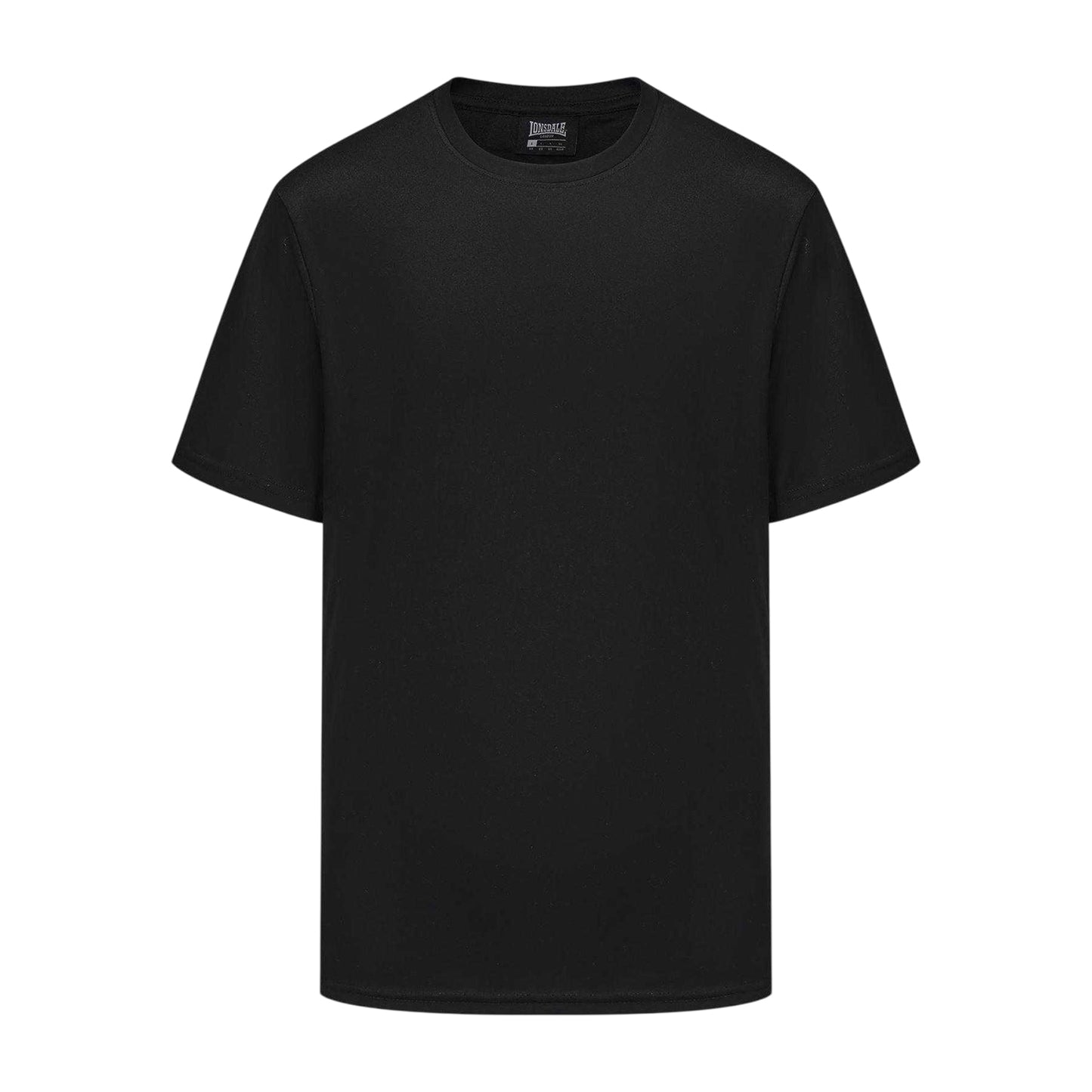 Black - Front - Lonsdale Mens Tech Plain Polyester T-Shirt