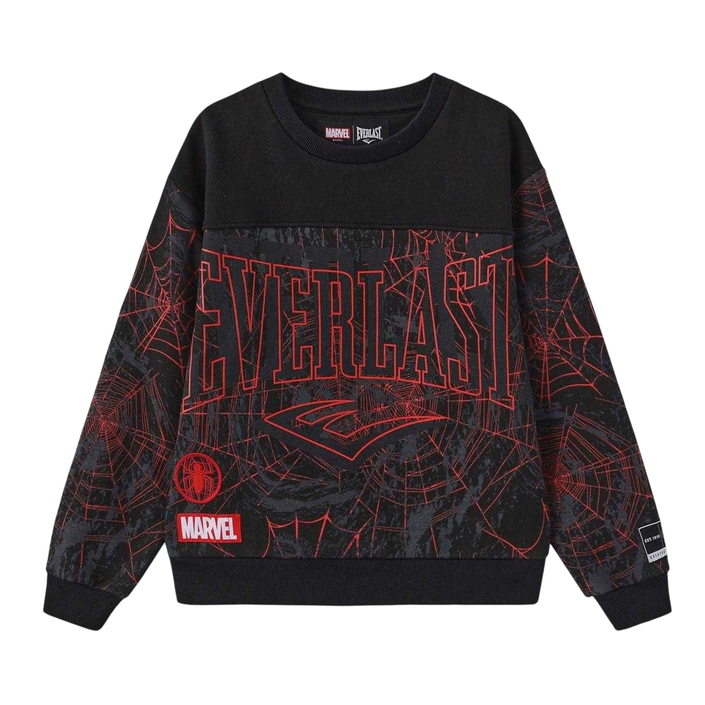 Black - Front - Everlast Boys Spider-Man Cotton Sweatshirt