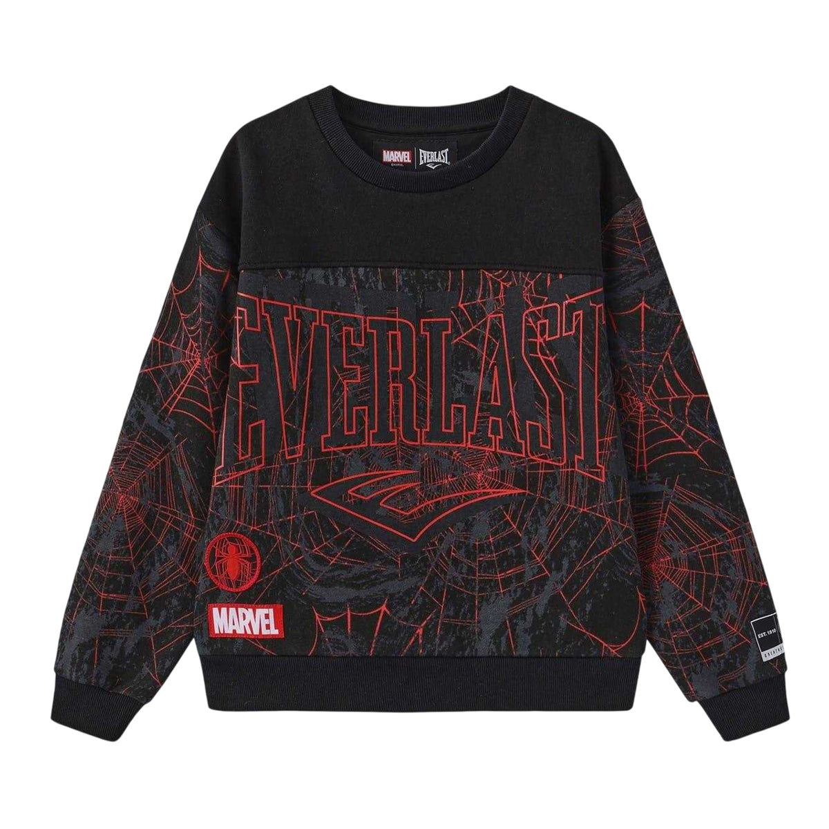 Black - Front - Everlast Boys Spider-Man Cotton Sweatshirt