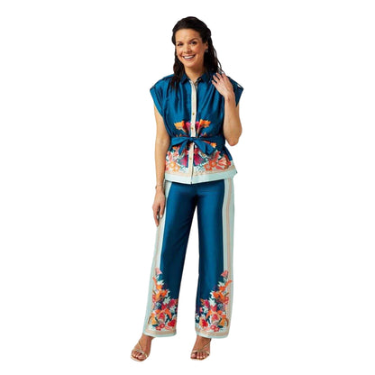 Blue - Side - Biba Womens-Ladies Lily Top
