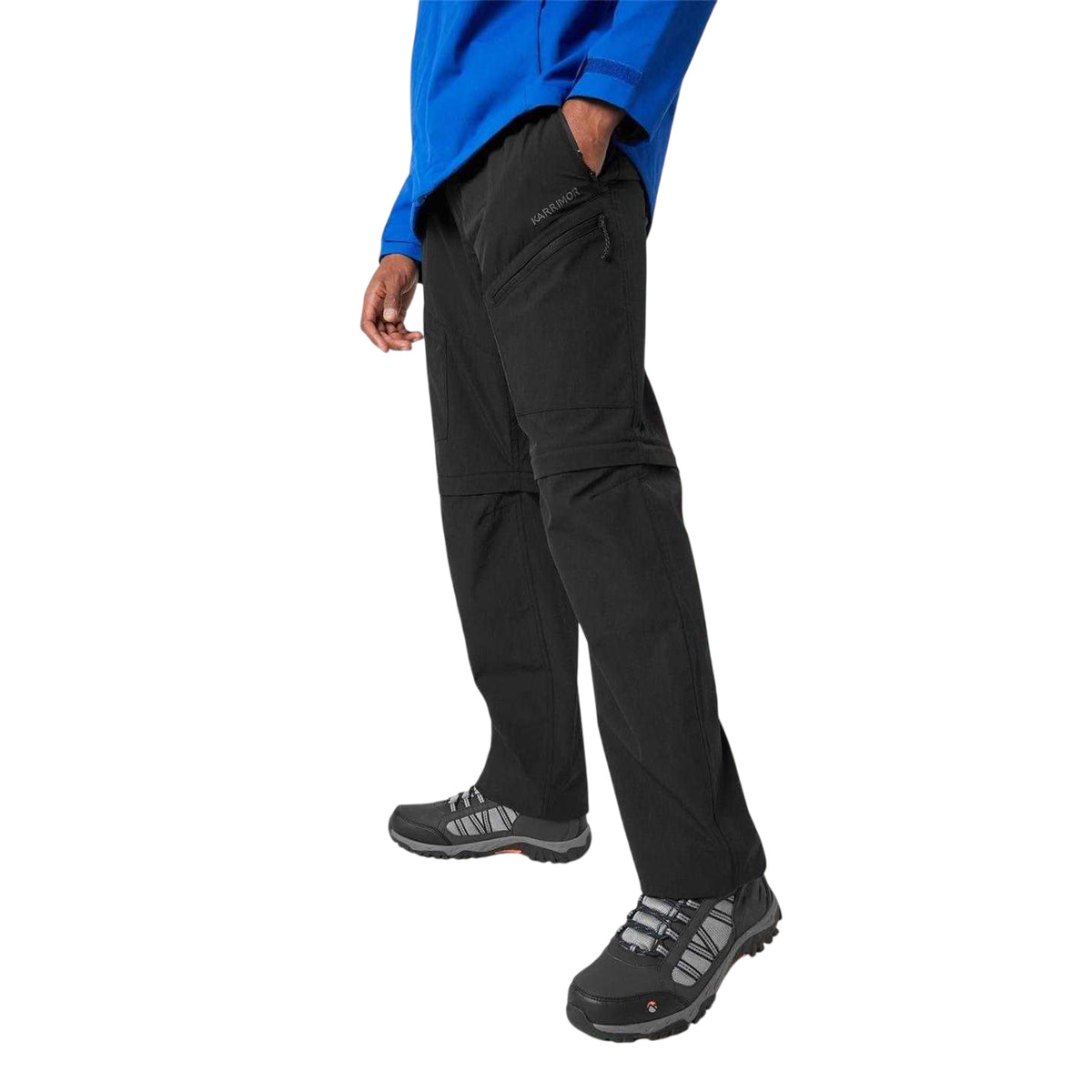 Black - Side - Karrimor Mens Panther Zip-Off Outdoor Trousers
