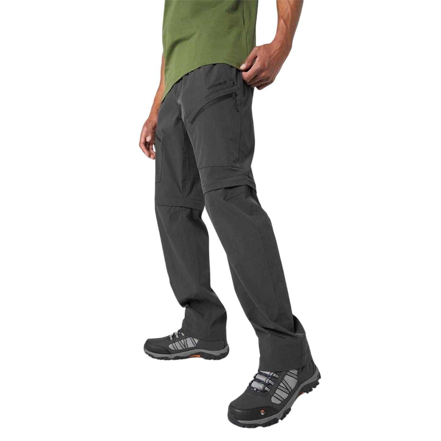 Charcoal - Side - Karrimor Mens Panther Zip-Off Outdoor Trousers