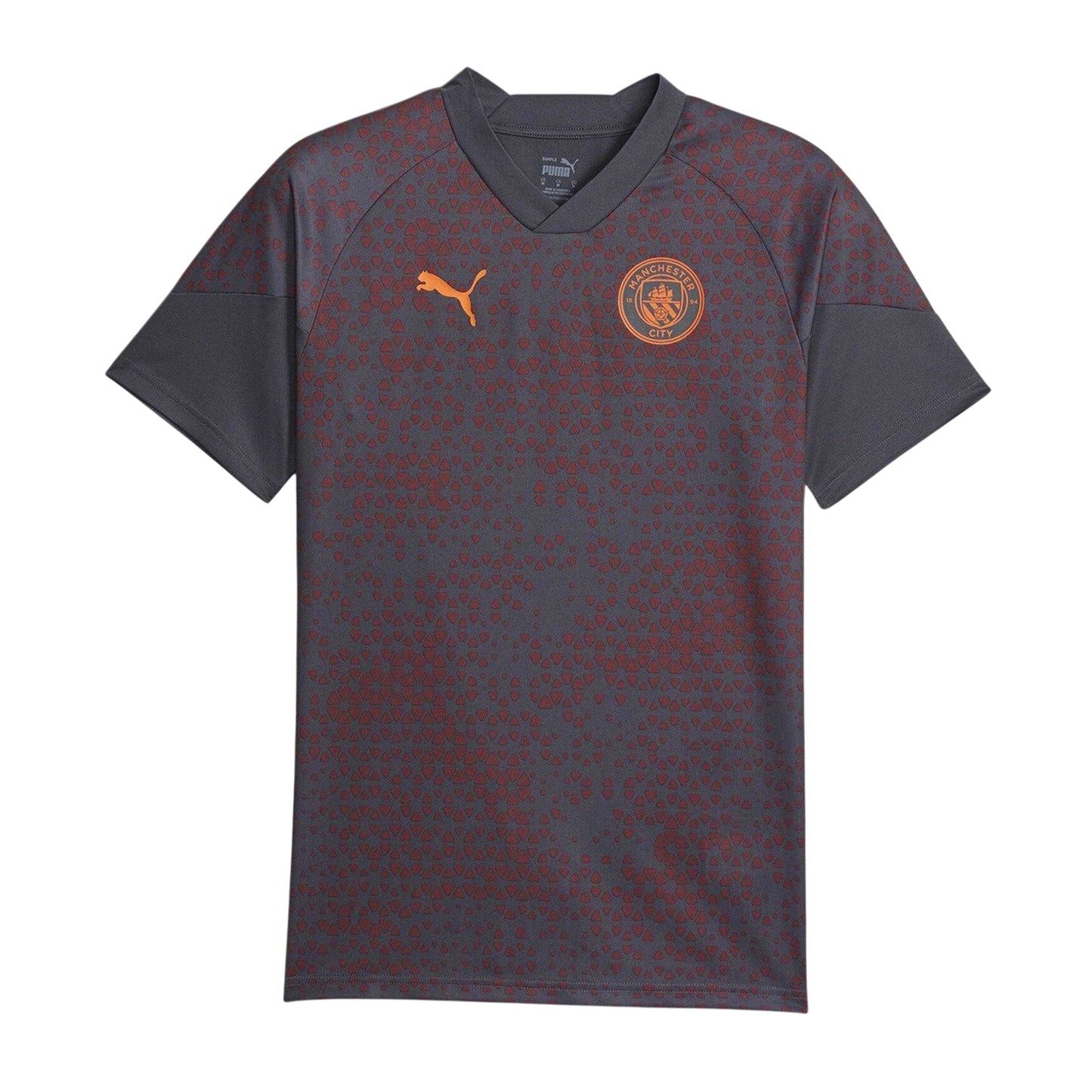 Grey-Purple - Front - Puma Mens 2023-24 Manchester City FC Training Football Jersey