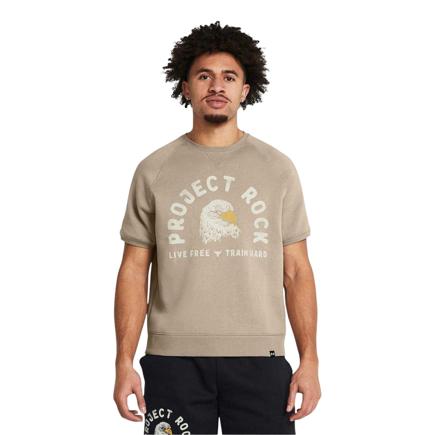 Brown - Side - Under Armour Mens Project Rock Eagle Regular T-Shirt