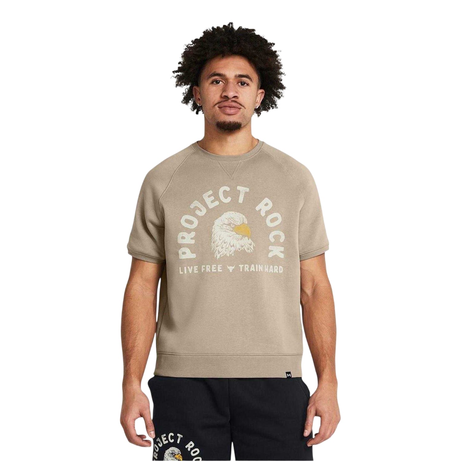 Brown - Side - Under Armour Mens Project Rock Eagle Regular T-Shirt