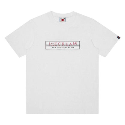 White - Front - ICECREAM Mens Graphic Print Regular T-Shirt