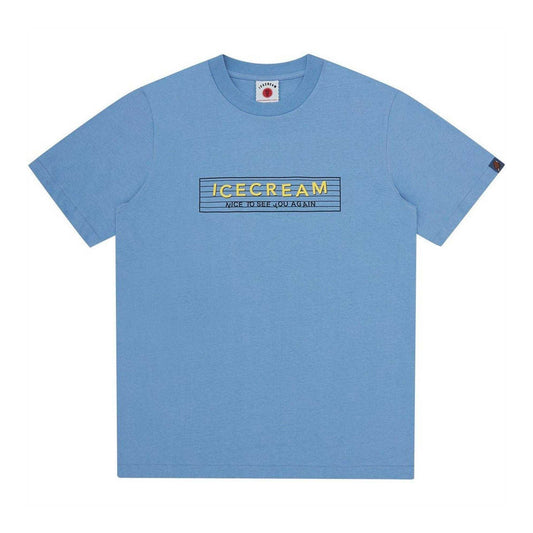 Light Blue - Front - ICECREAM Mens Graphic Print Regular T-Shirt