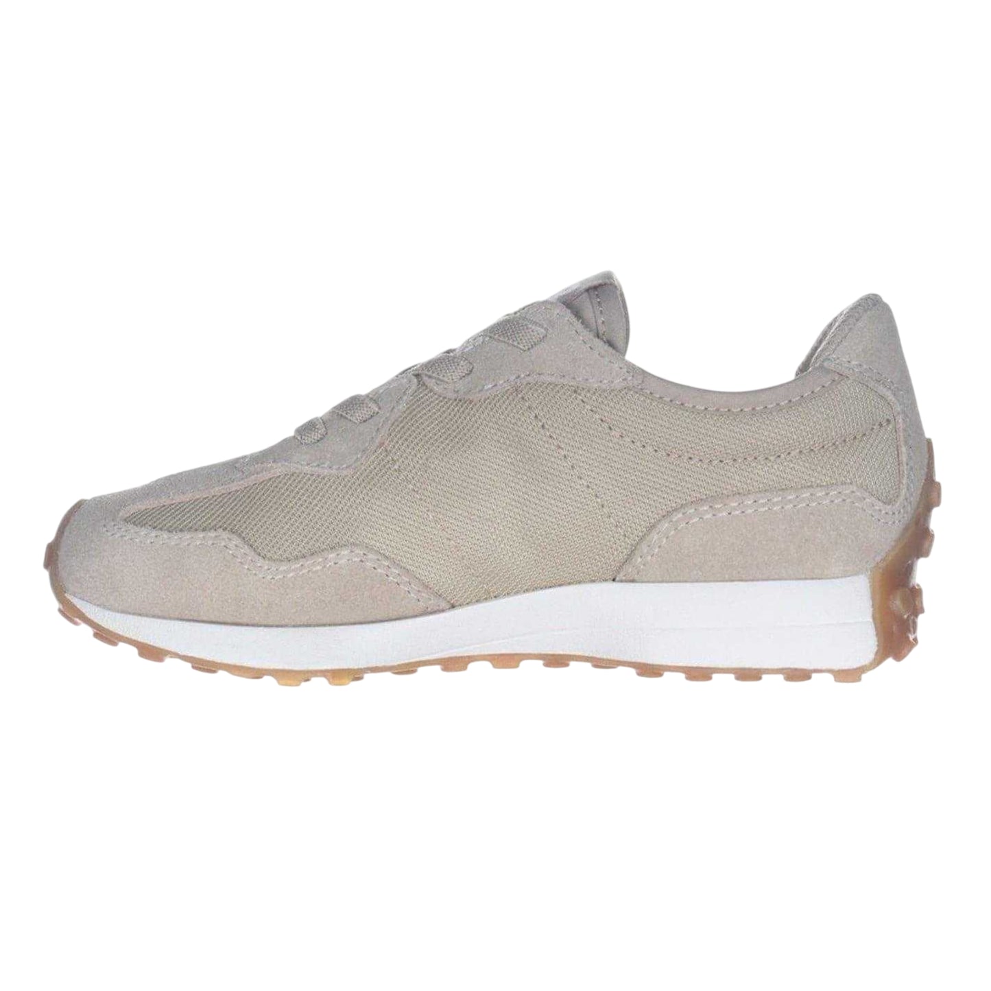 Beige-Orange - Back - New Balance Childrens-Kids Suede Trainers