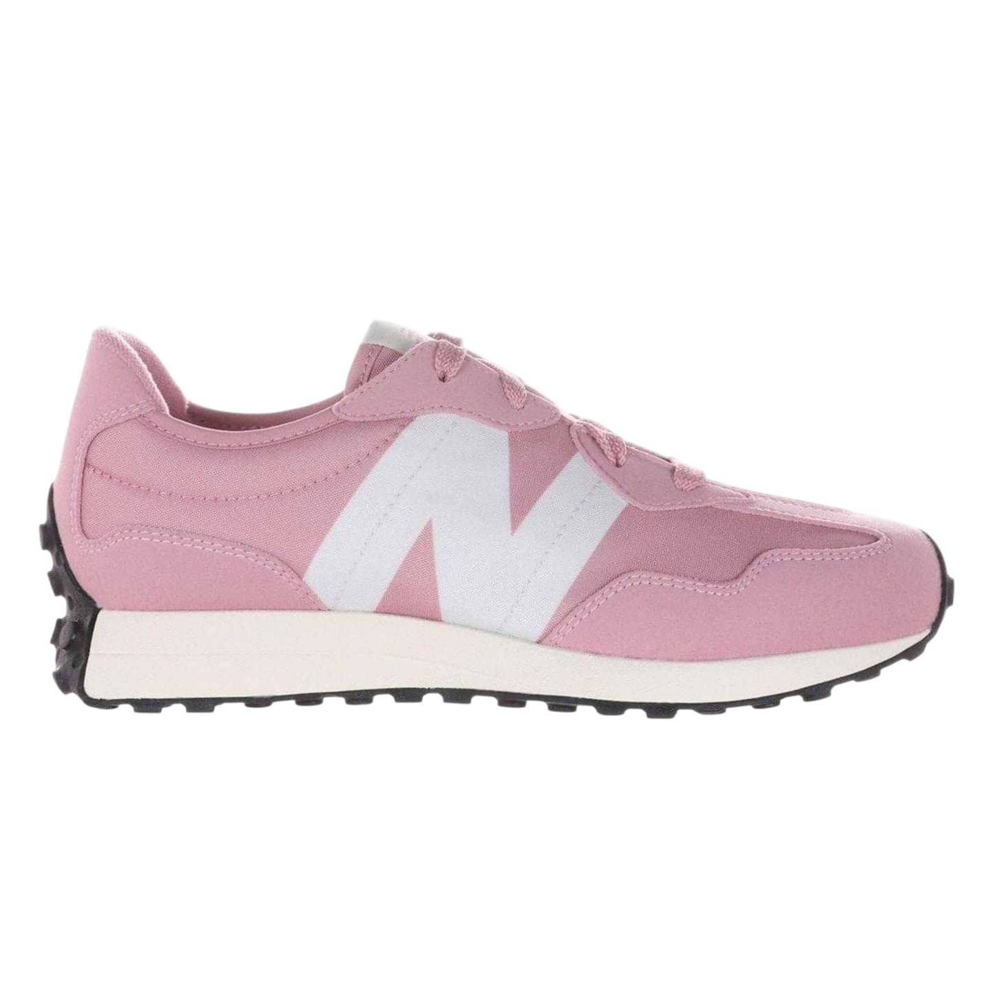 Pink-White - Front - New Balance Childrens-Kids Suede Trainers