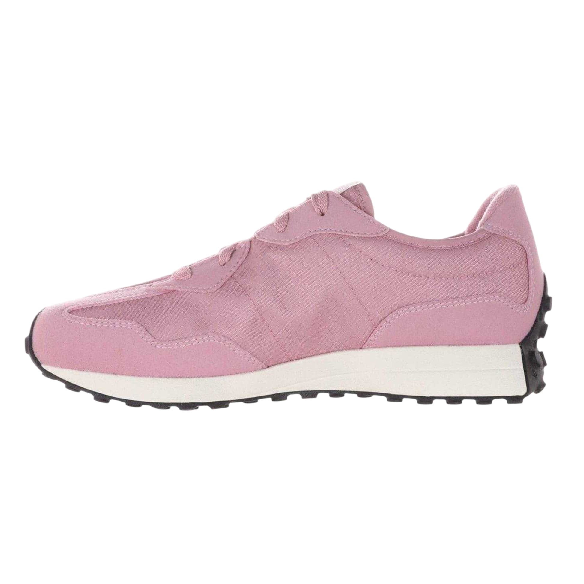 Pink-White - Back - New Balance Childrens-Kids Suede Trainers