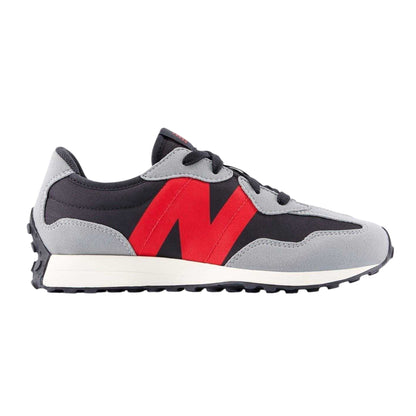 Grey-Red - Front - New Balance Childrens-Kids Suede Trainers