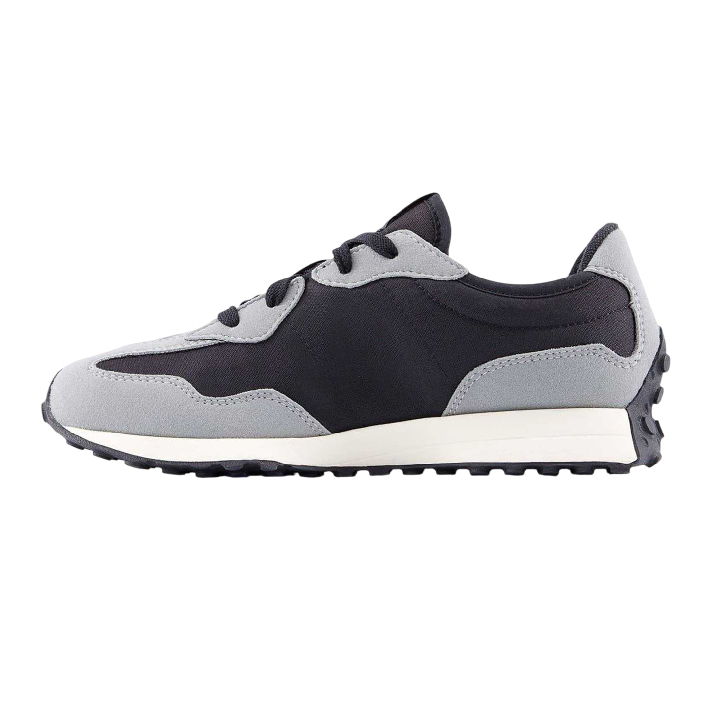 Grey-Red - Back - New Balance Childrens-Kids Suede Trainers