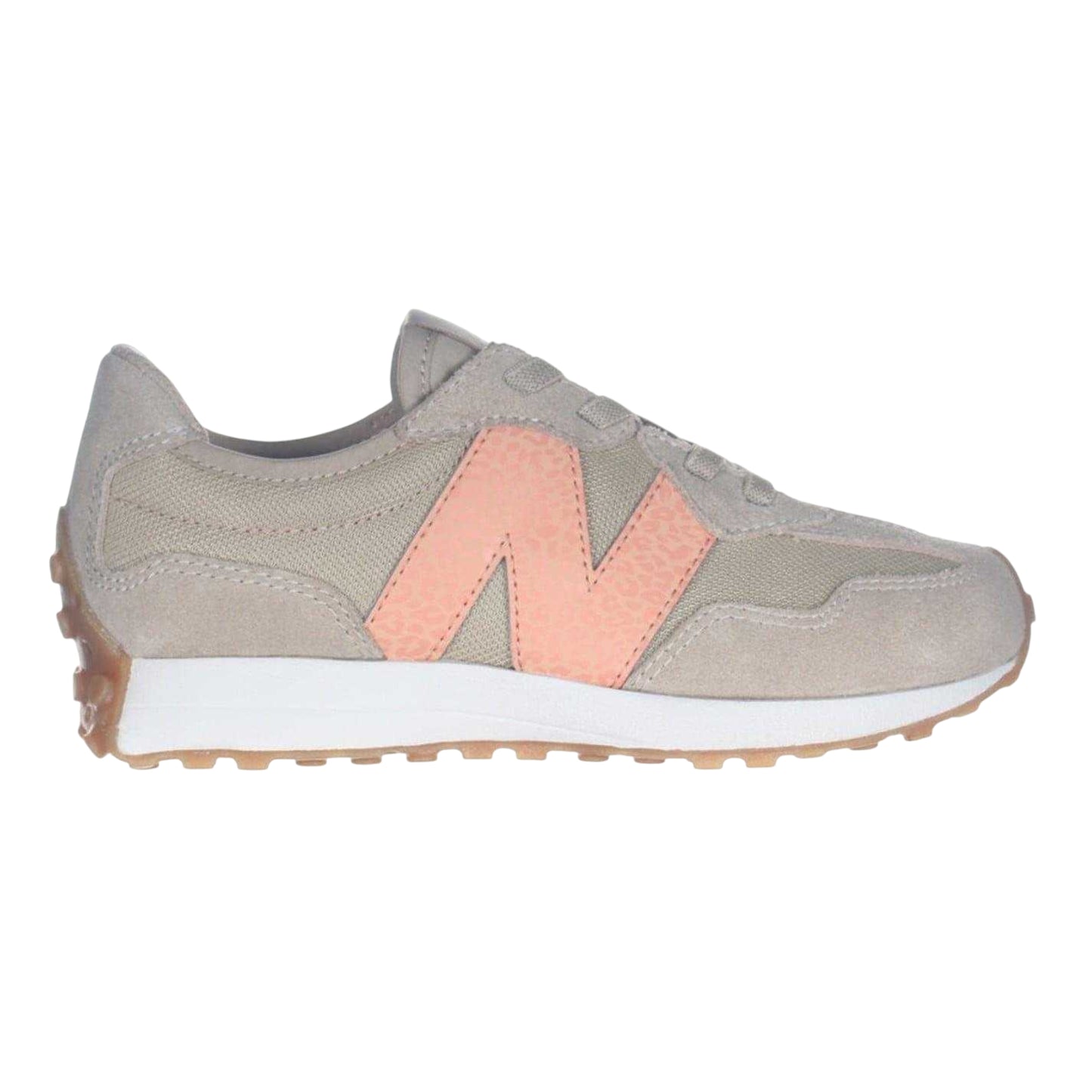 Beige-Orange - Front - New Balance Childrens-Kids Suede Trainers