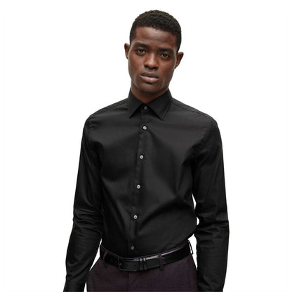 Black - Side - Boss Mens Long-Sleeved Shirt