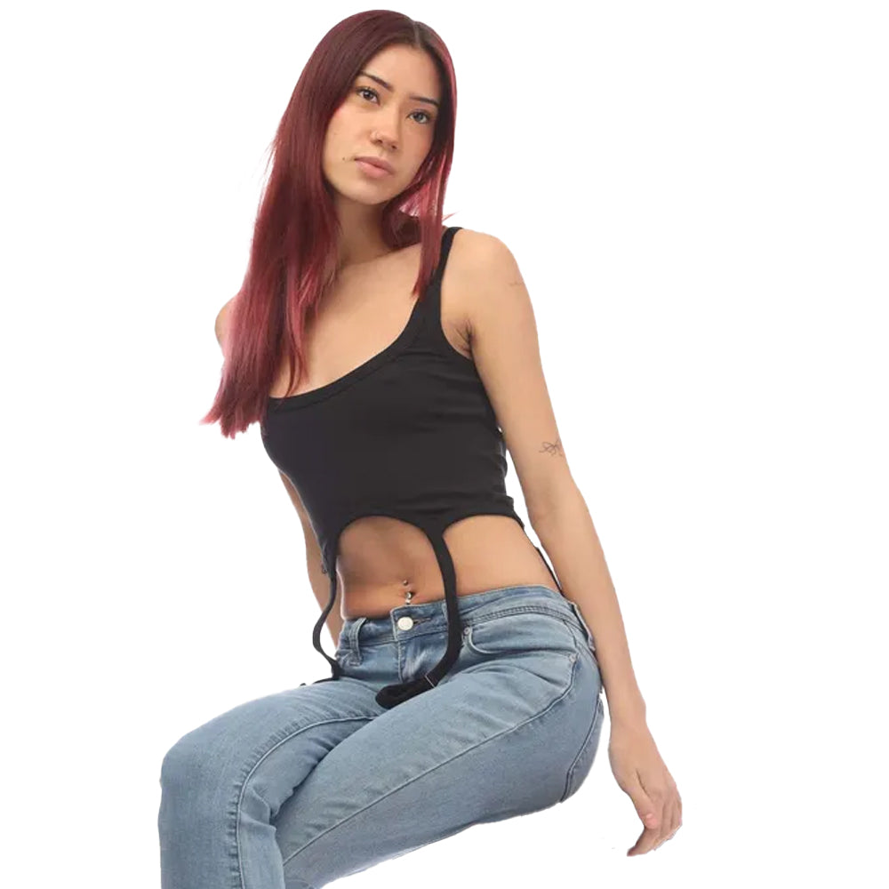 Black - Side - Heron Preston Womens-Ladies Hook Tank Top