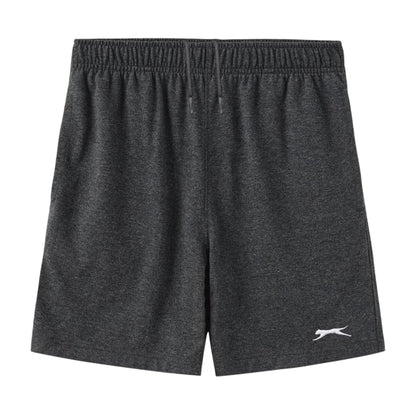 Charcoal Marl - Front - Slazenger Boys Logo Elasticated Waist Sweat Shorts