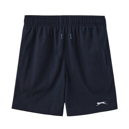 Navy - Front - Slazenger Boys Logo Elasticated Waist Sweat Shorts