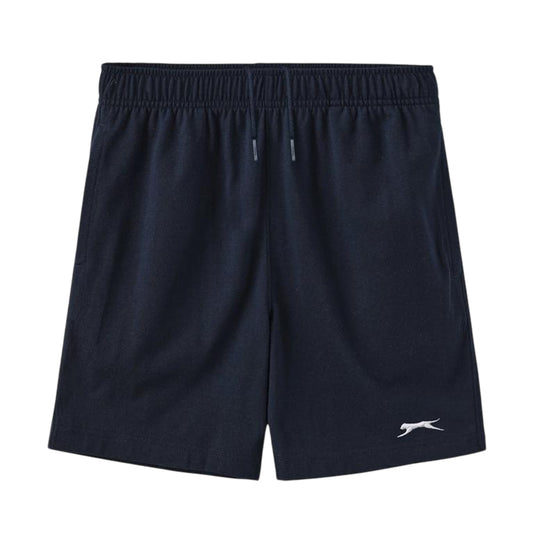 Navy - Front - Slazenger Boys Logo Elasticated Waist Sweat Shorts