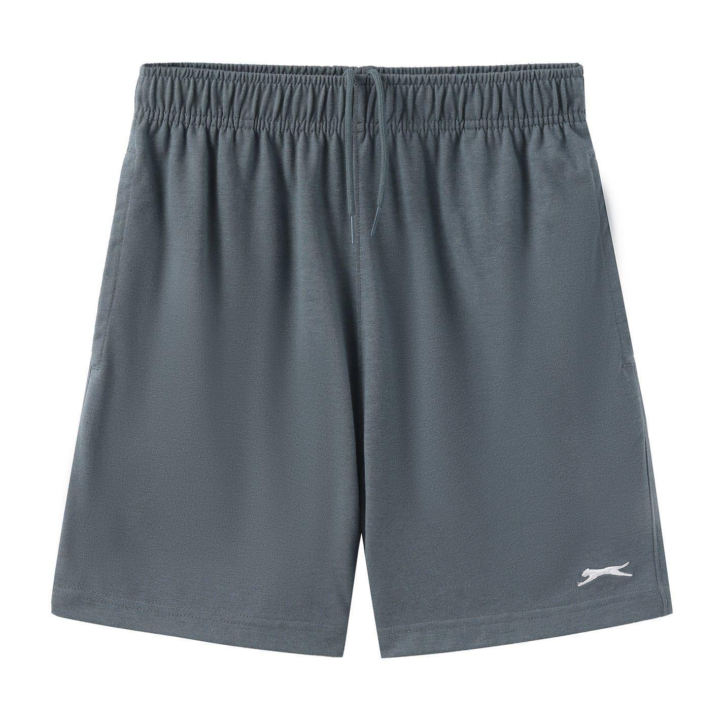 Slate - Front - Slazenger Boys Logo Elasticated Waist Sweat Shorts