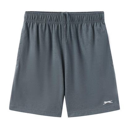 Slate - Front - Slazenger Boys Logo Elasticated Waist Sweat Shorts