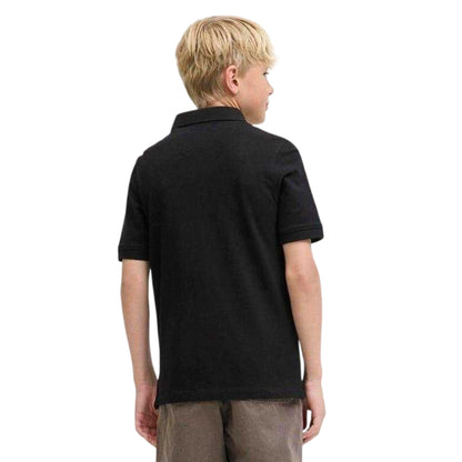 Black - Back - Jack And Jones Boys Cotton Slim Polo Shirt