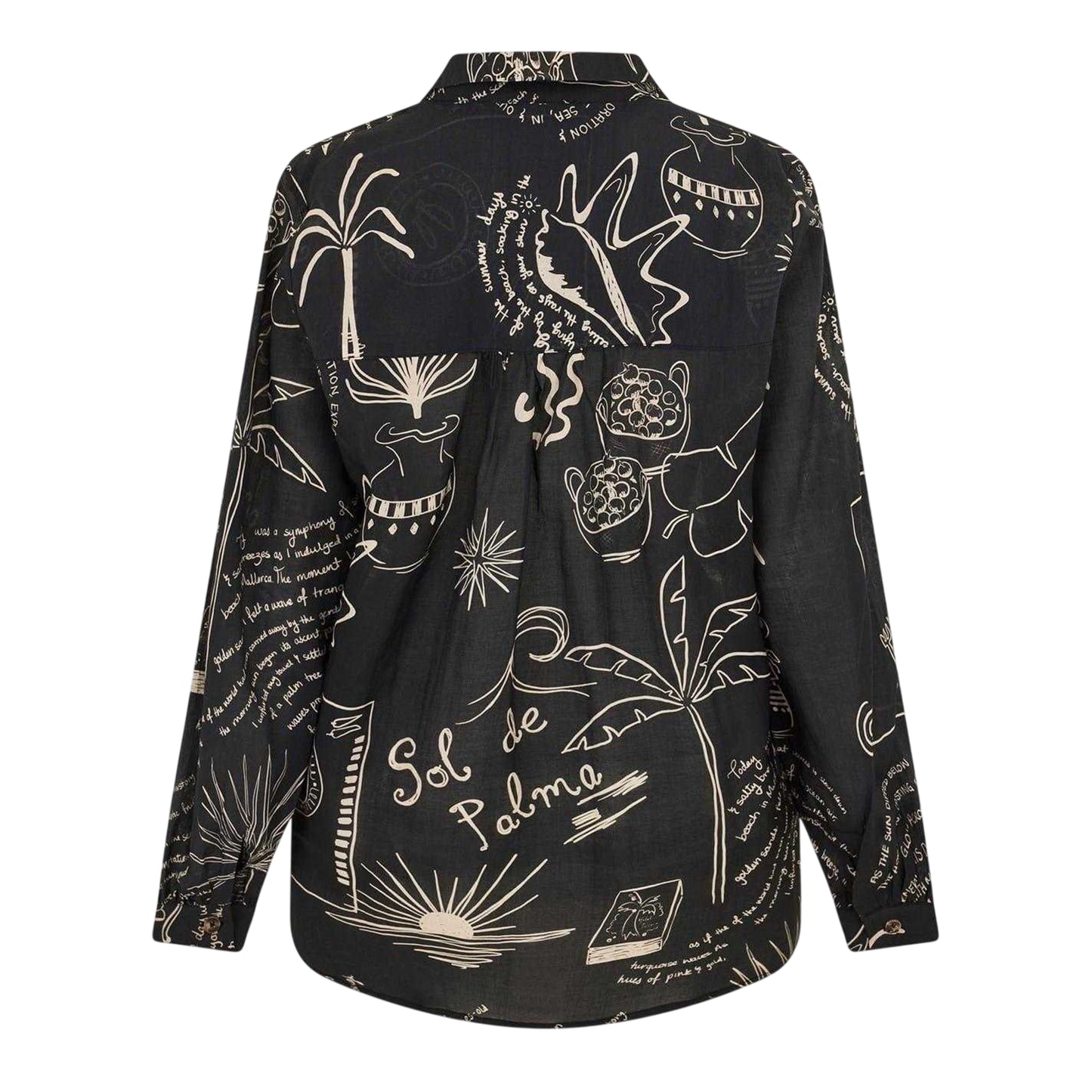 Black-White - Back - Never Fully Dressed Womens-Ladies Palma Miley Lyocell Long-Sleeved Shirt